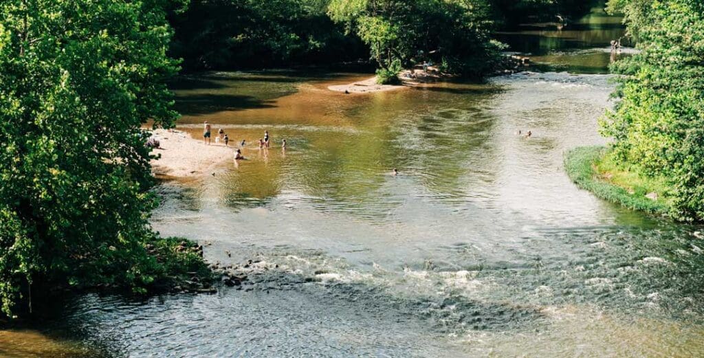 Beach on the Rivanna River at Pleasant Grove Park in Fluvanna, Virginia