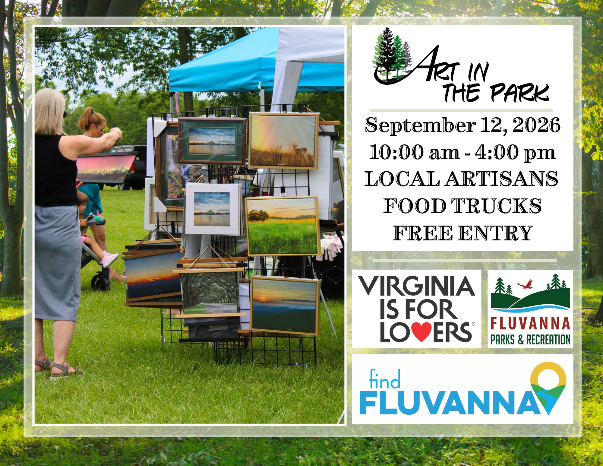 Art in the Park 12 September Infographic